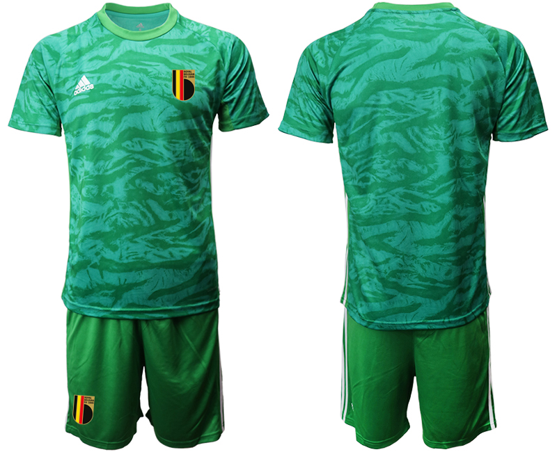 Men 2021 European Cup Belgium green goalkeeper Soccer Jersey1